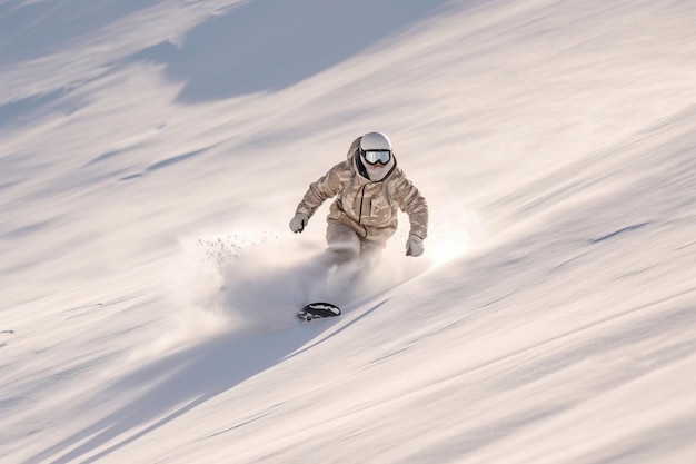 Los atletas de esquí compiten bajando de la montaña de esquí Maqueta de pancarta de encabezado con AI de espacio de copia