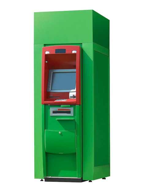 ATM Bank Geldautomat auf Hintergrund isoliert