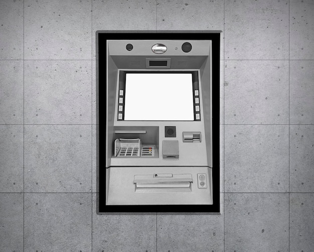 Atm Machine na parede de concreto