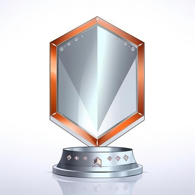 Foto atmjd86312 escudo de vidrio certificado de trofeo de premio realista