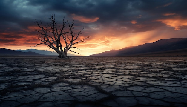 Foto atmosfera assustadora do vale da morte