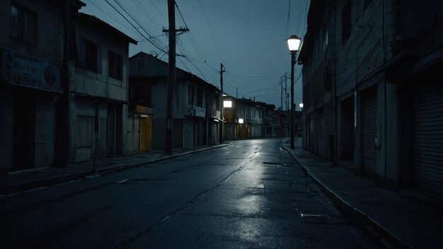 la atmósfera de una calle de la ciudad a medianoche