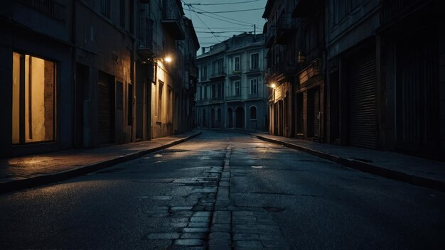 la atmósfera de una calle de la ciudad a medianoche