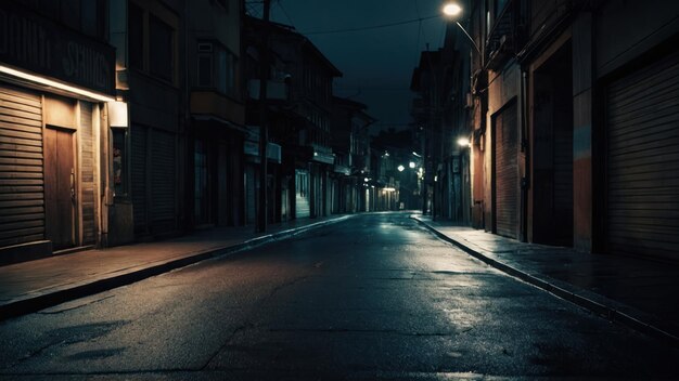 la atmósfera de una calle de la ciudad a medianoche