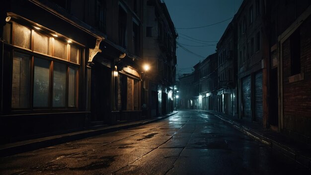 la atmósfera de una calle de la ciudad a medianoche