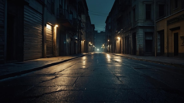 la atmósfera de una calle de la ciudad a medianoche