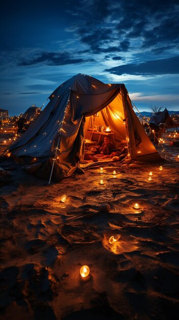 Foto la atmósfera del campamento