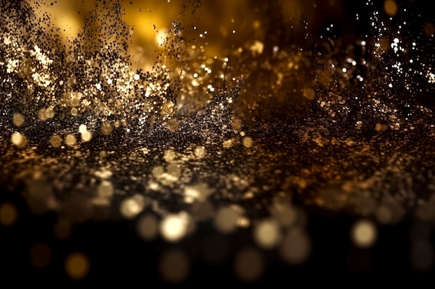 Atmosfera de poeira de ouro brilhante criada com tecnologia de IA generativa