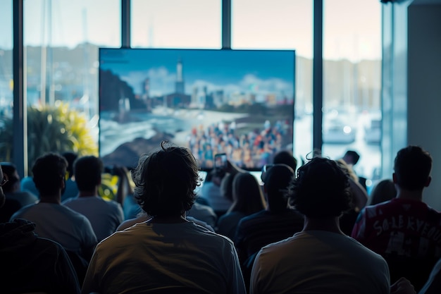 Atmosfera dos espectadores que aguardam ansiosamente o jogo da competição