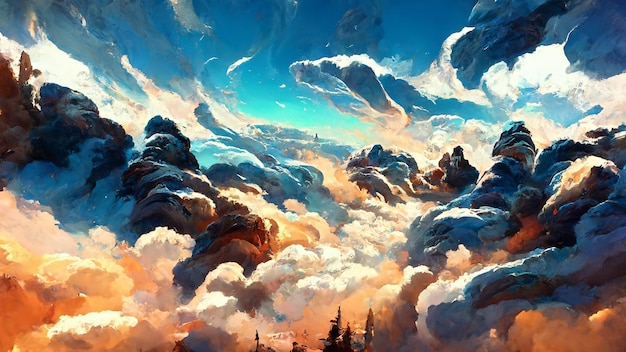 Atmosphäre klarer Himmel mit Wolken Textur 3D-Darstellung