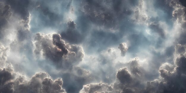 Atmosphärischer Farbnebel und helle Sterne im Weltraum.