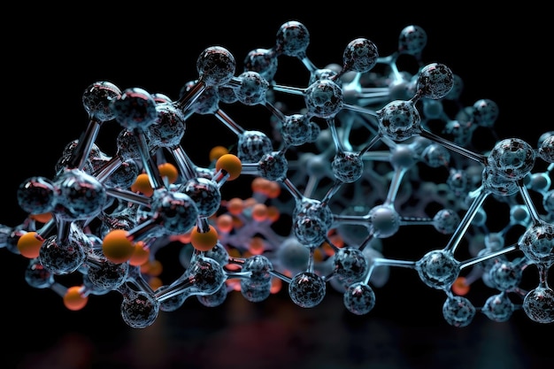 Atom DNA e modelos moleculares em um laboratório de pesquisa científica