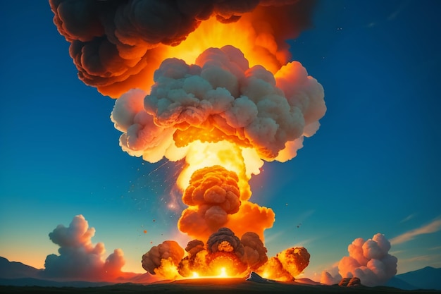 Atombombe, Wasserstoffbombe, Atombombenexplosion, Pilzwolke, Stoßwelle, Hintergrund