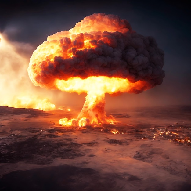 Atombombenexplosion mit Pilzwolke Generative Ai