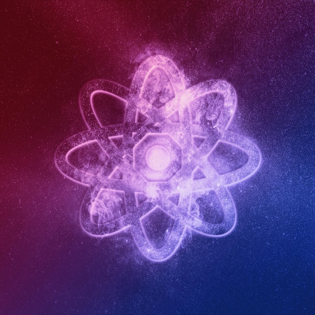 Atomsymbol Rot Blau