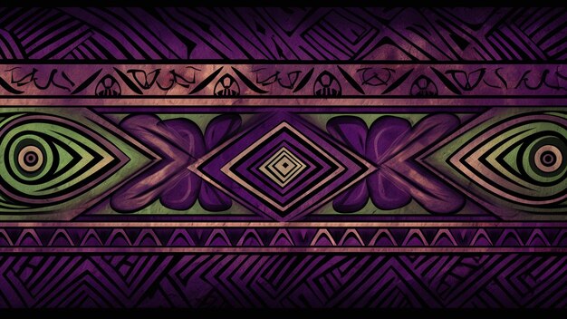 Foto atração da arte tribal com padrão com ricos tons plum purple e mossy green abrace as vibrações terrestres e linhas ousadas que tornam este design uma escolha perfeita para um toque único e elegante