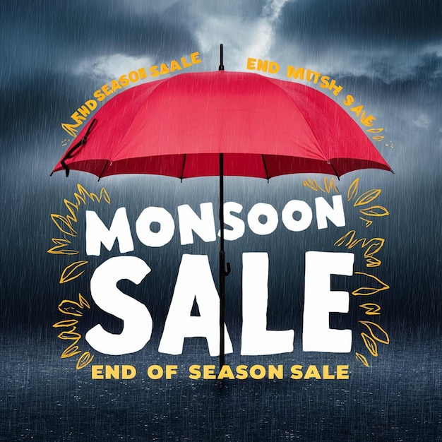 Un atractivo anuncio para una portada de una tienda de venta de monzones