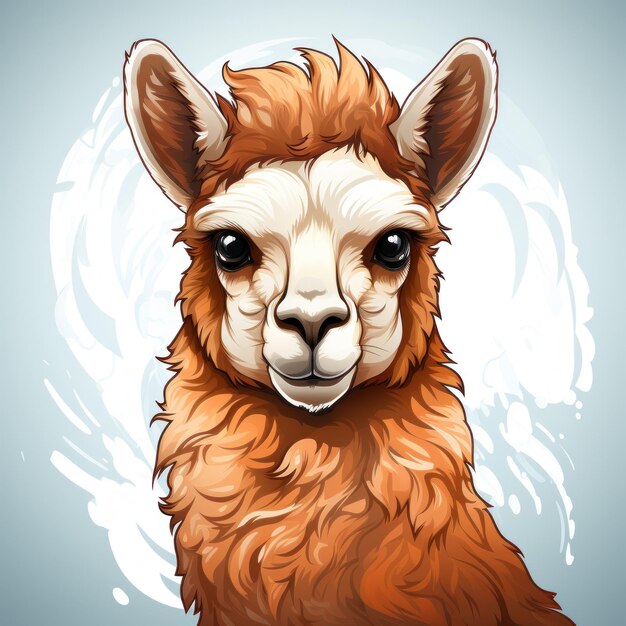 Atractivo diseño de logotipo de alpaca generado por IA