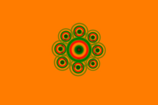 Atractivo diseño de mandala sobre fondo de color naranja