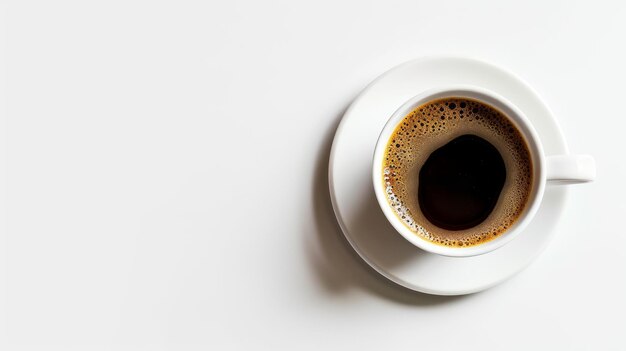 Foto el atractivo fondo blanco de contraste acentúa la elegancia de las tazas de café