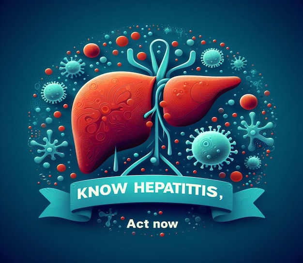 Foto este atractivo y hermoso diseño es generado para el día mundial de la hepatitis