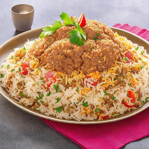 Atractivo Un plato de Kachchi Biryani