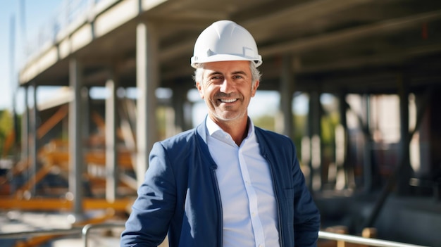 Atraente engenheiro afro-americano no trabalho no canteiro de obras