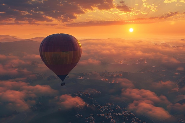 Atraentes passeios de balão de ar quente ao nascer do sol