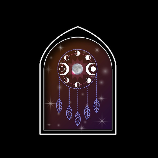 Atrapador de sueños dentro de un arco