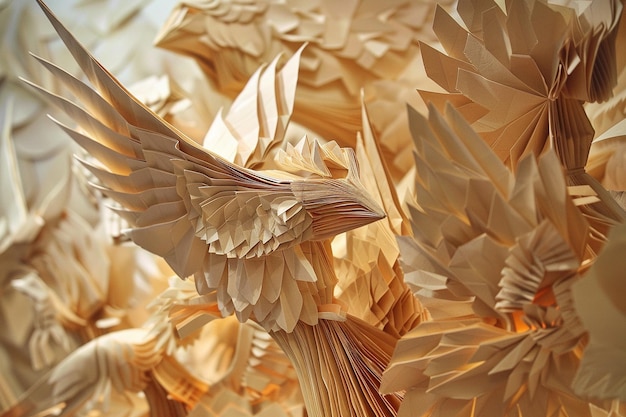 Foto atravessar uma cidade de imensas maravilhas origami generativa ai