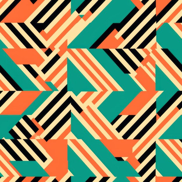Foto atrevido minimalismo geométrico diseño gráfico vintage con formas en zigzag