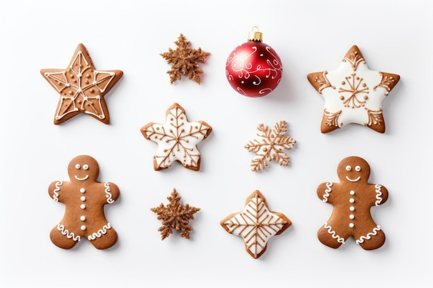 Atributos de Natal em fundo branco