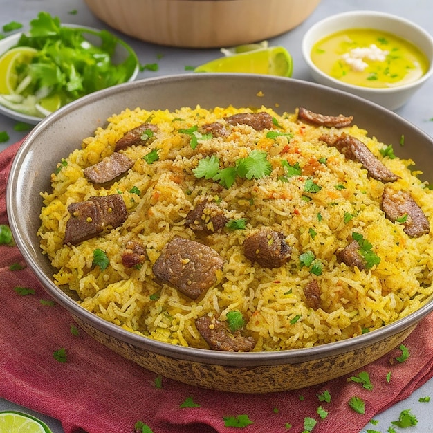 Attraktiv Ein Teller mit Kachchi Biryani