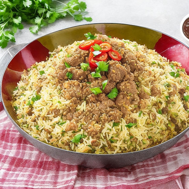 Attraktiv Ein Teller mit Kachchi Biryani