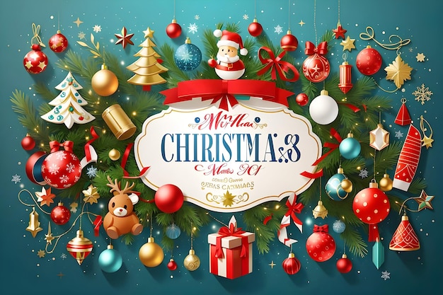 Attraktive Weihnachtsverkaufsbanner-Illustration Weihnachtskugel-Ornament mit weihnachtlichem Hintergrund