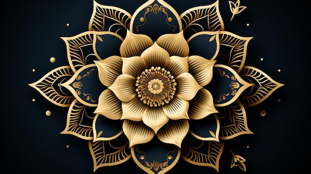 attraktives luxuriöses goldenes 3D-Blumen-Hintergrunddesign