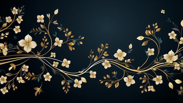 attraktives luxuriöses goldenes 3D-Blumen-Hintergrunddesign