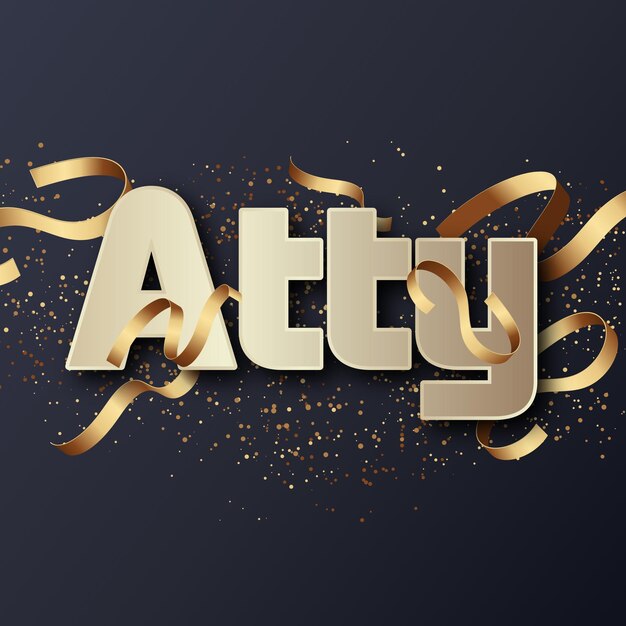 Atty Text effect Ouro JPG atraente fundo cartão foto confete