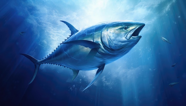 Foto el atún es un tipo de pez que vive en el océano.