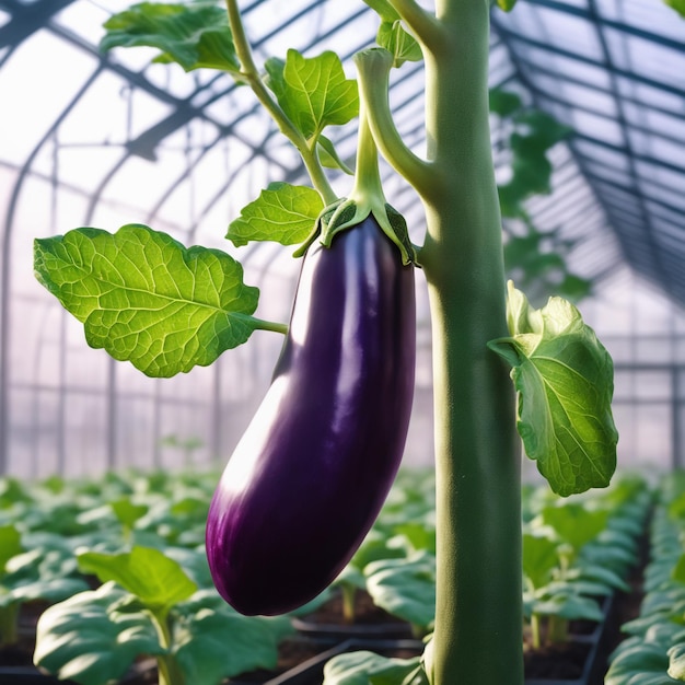 Aubergine auf weißem Papierhintergrund