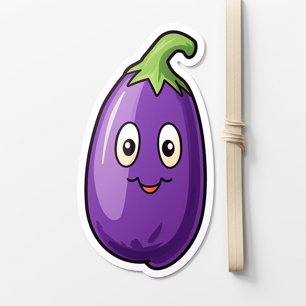 Foto aubergine mit weißem hintergrund-aufkleber.