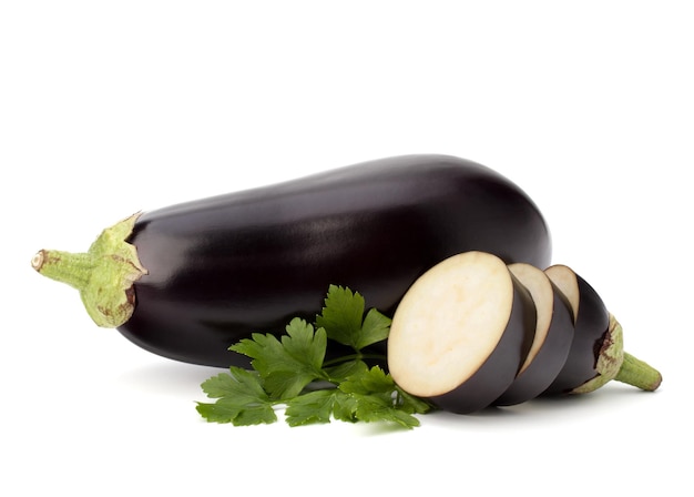 Aubergine oder Aubergine und Petersilienblatt