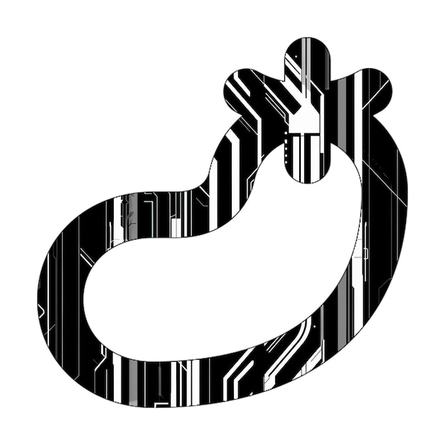 Aubergine-Symbol Schwarz-Weiß-Technologie-Textur