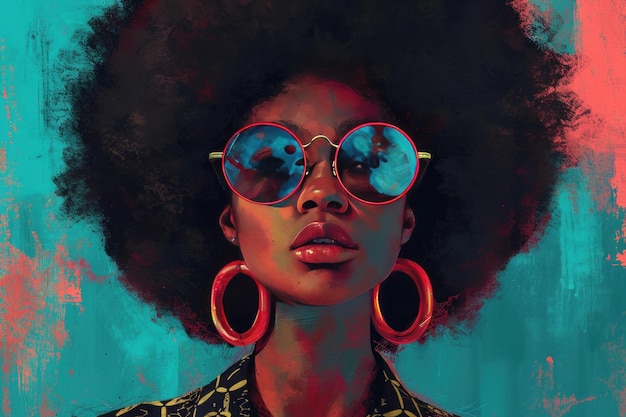 La audaz chica afro punk Generate Ai