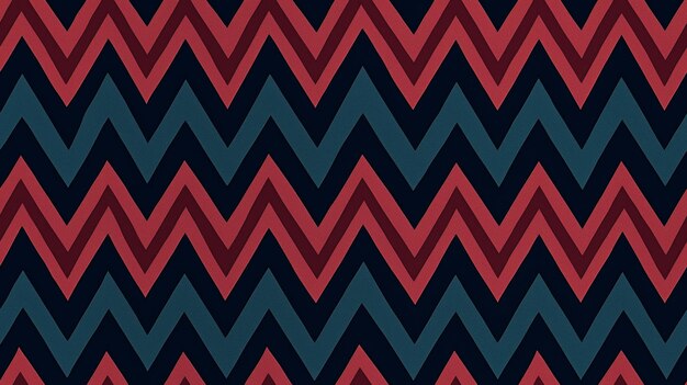 El audaz patrón navajo con líneas en zigzag en colores azul profundo y rojo