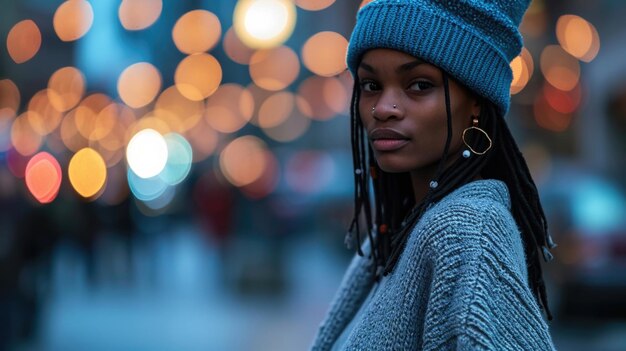 Audaz y valiente hacer una declaración en esta combinación audaz de un gorro azul brillante gris de gran tamaño