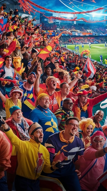 Audiencia festiva en el estadio durante un juego