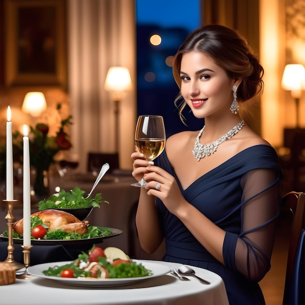 Auf der Dinnerparty gab es diese atemberaubende junge Frau, die mit ihrer Eleganz alle Blicke auf sich zog