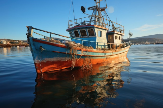 Auf der Suche nach einem Fischfangboot auf hoher See