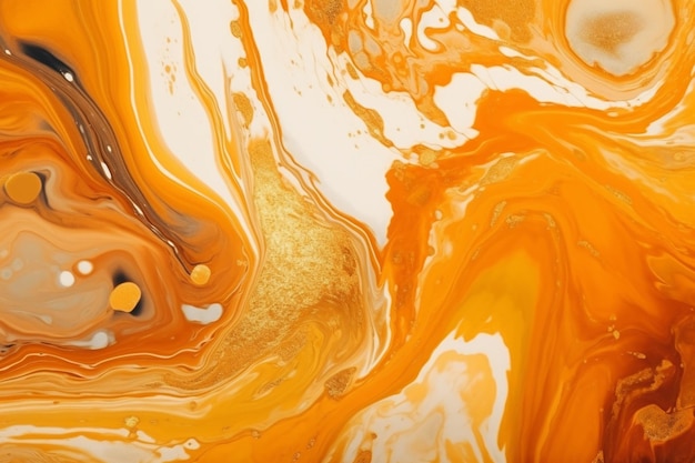 Auf diesem Bild sind orange und goldene Wirbel zu sehen.